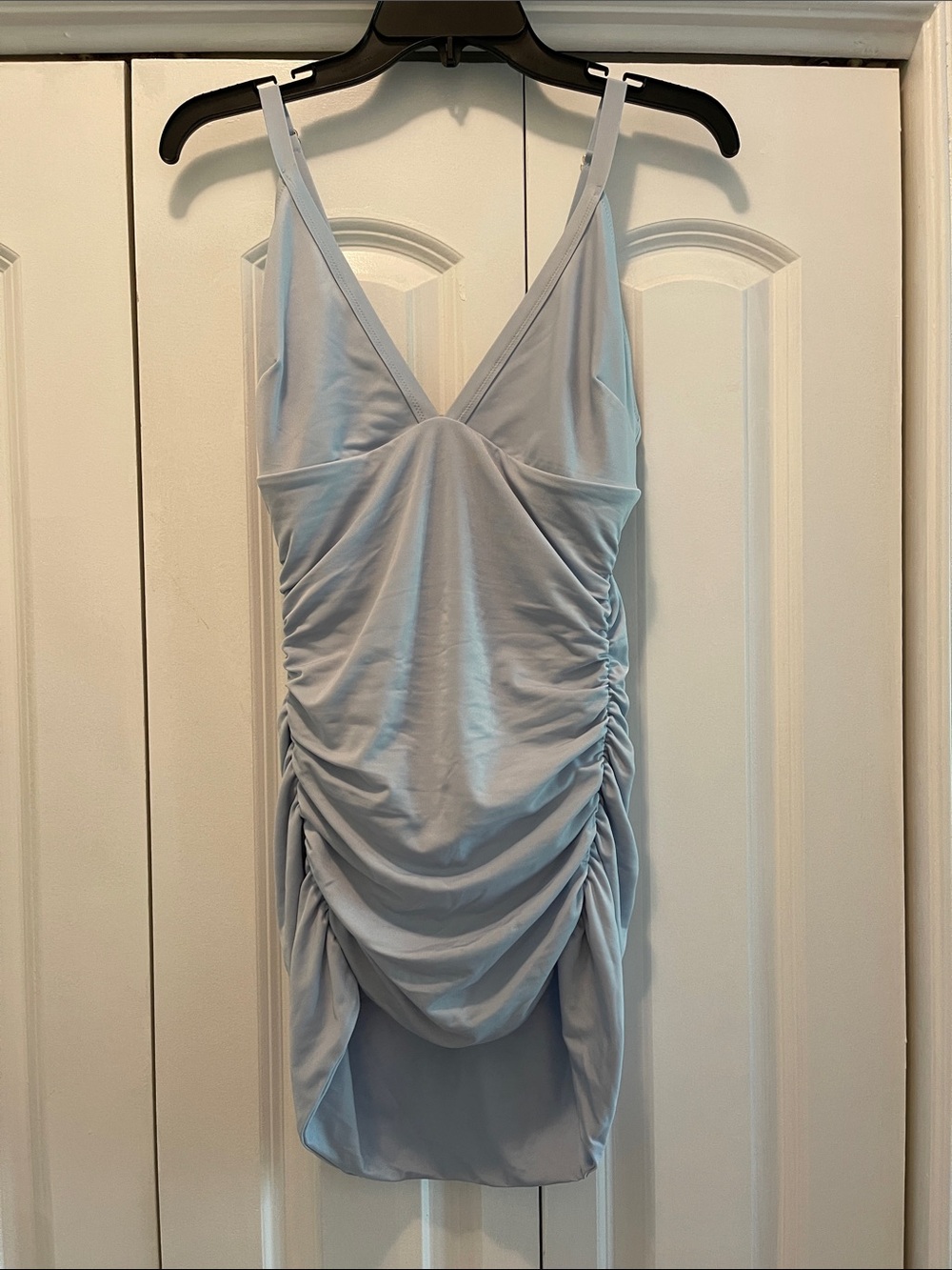 We are hah Light Blue Ruched One-Piece Swimsuit